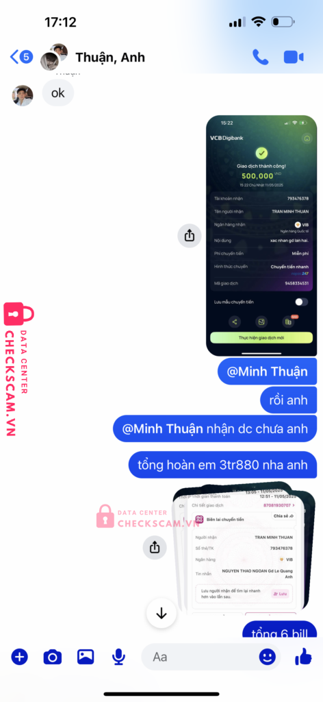 793476378 Tran Minh Thuan VIB bị cảnh báo lừa đảo scam
