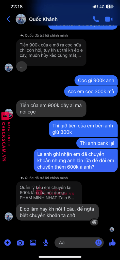 089613468888 Pham Van Luan MB bị cảnh báo lừa đảo scam