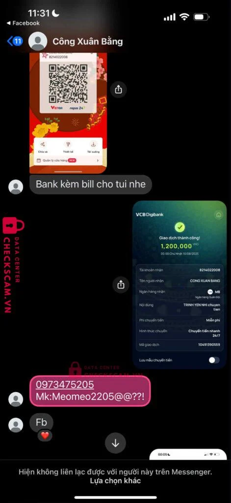 8214022008 CONG XUAN BANG MB bị cảnh báo lừa đảo scam