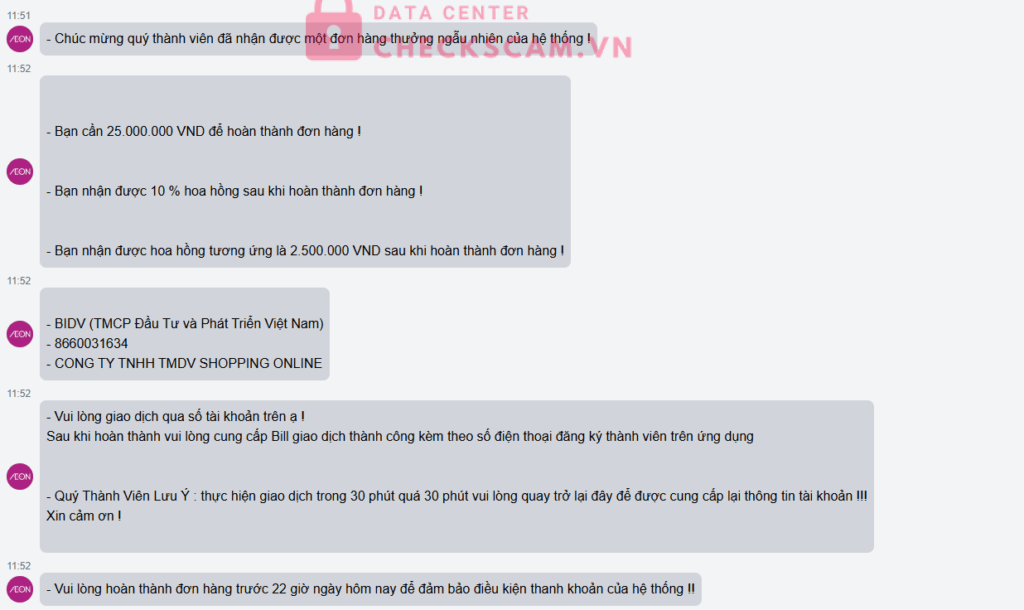 8660031634 Shopping Online BIDV bị cảnh báo lừa đảo scam