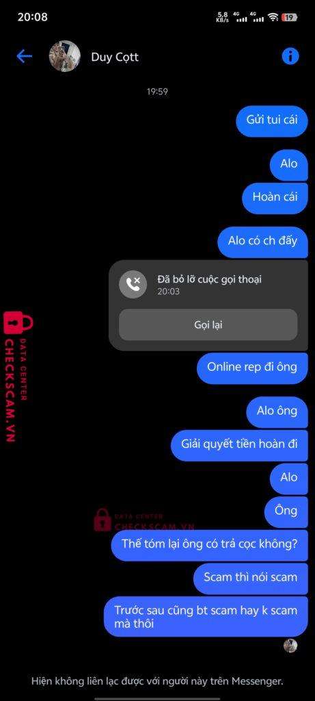 8804797848 NGUYEN VAN DUY BIDV bị cảnh báo lừa đảo scam