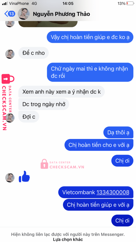 8811637061 NGUYEN THI PHUONG THAO BIDV bị cảnh báo lừa đảo scam