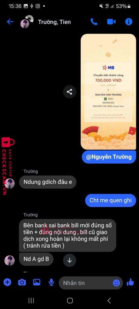 8825843452 NGUYEN VAN TRUONG BIDV bị cảnh báo lừa đảo scam