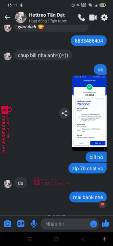 8833486404 BUI TUAN MINH BIDV bị cảnh báo lừa đảo scam