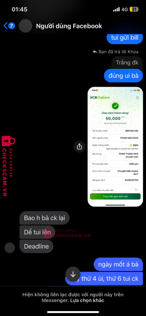 8851664106 Pham Van Khoa BIDV bị cảnh báo lừa đảo scam