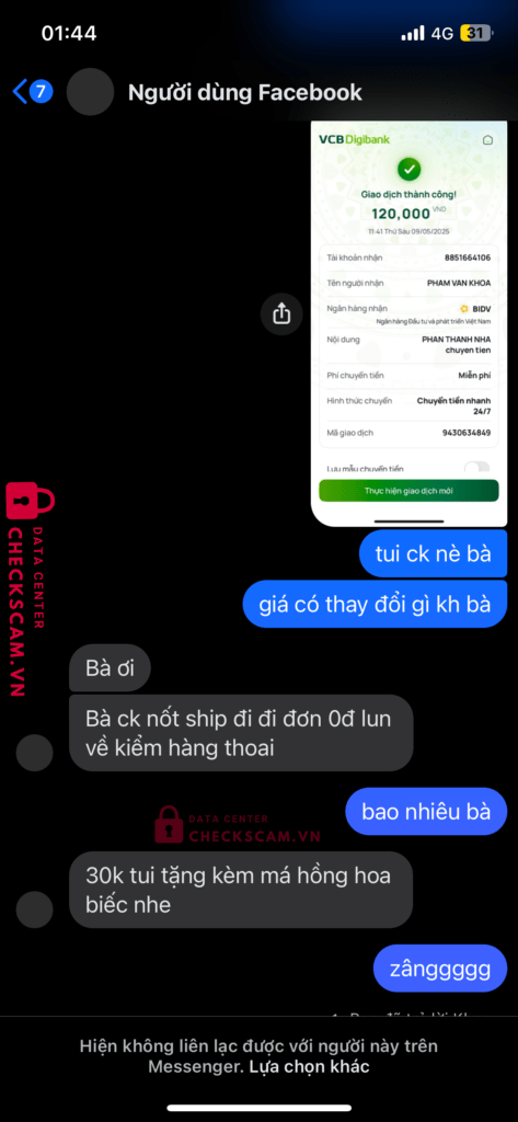 8851664106 Pham Van Khoa BIDV bị cảnh báo lừa đảo scam