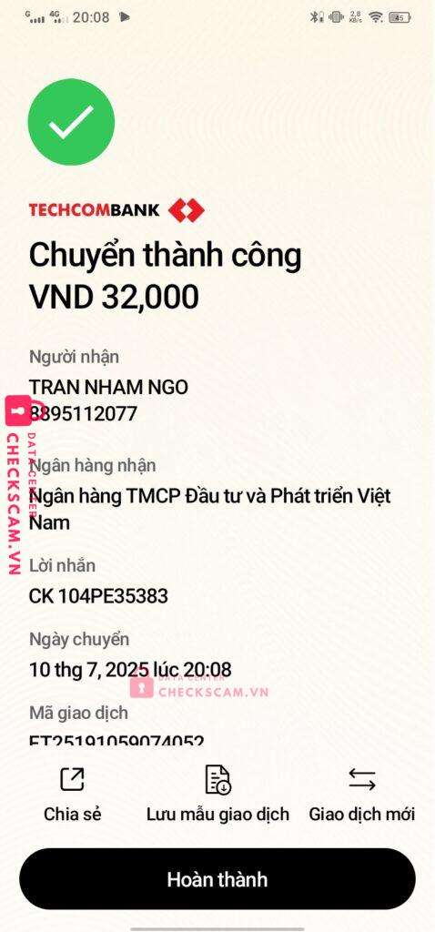 8860426282 TRAN BAO THY BIDV bị cảnh báo lừa đảo scam
