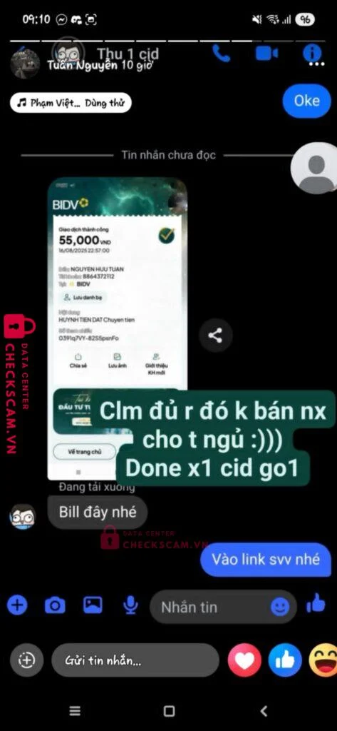 8864372112 NGUYEN HUU TUAN BIDV bị cảnh báo lừa đảo scam