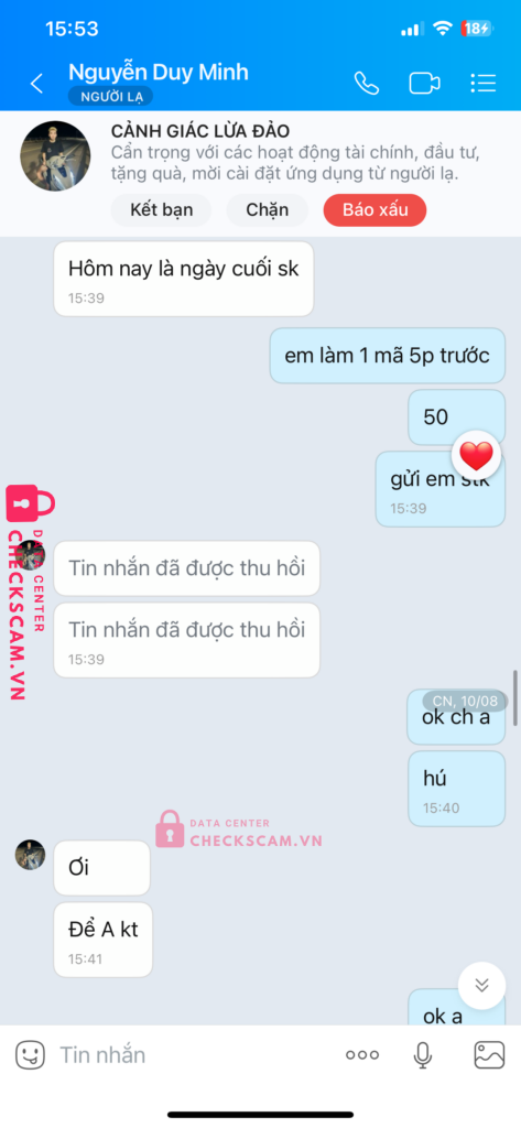 8864911076 NGUYEN DUY MINH BIDV bị cảnh báo lừa đảo scam