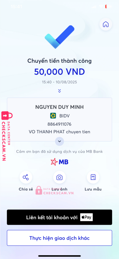 8864911076 NGUYEN DUY MINH BIDV bị cảnh báo lừa đảo scam