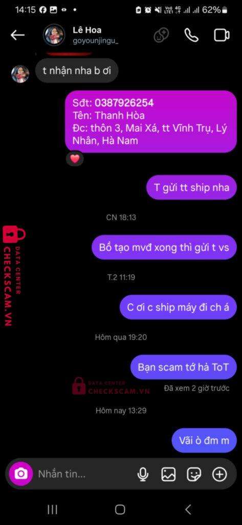 8865513585 LE VAN HOA BIDV bị cảnh báo lừa đảo scam