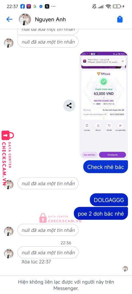 8875470126 NGUYEN HOANG ANH BIDV bị cảnh báo lừa đảo scam