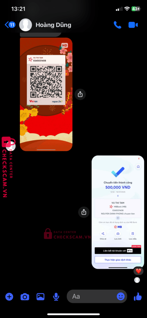 88803112008 Dang Tran Hai Dang MB bị cảnh báo lừa đảo scam