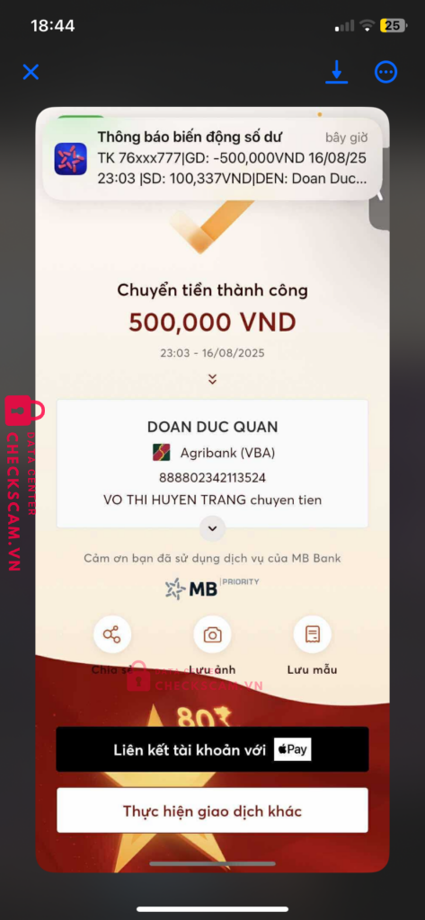 888802342113524 DOAN DUC QUAN Agribank bị cảnh báo lừa đảo scam