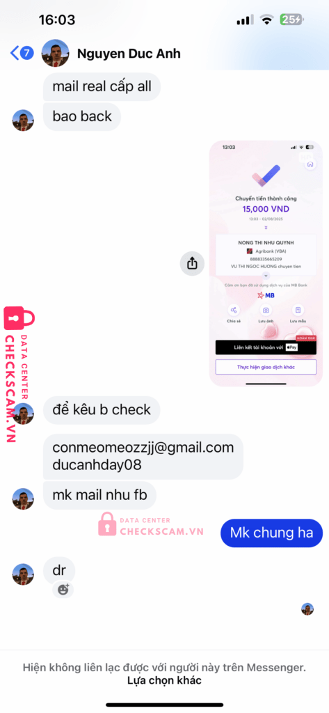 8888335665209 NONG THI NHU QUYNH Agribank bị cảnh báo lừa đảo scam
