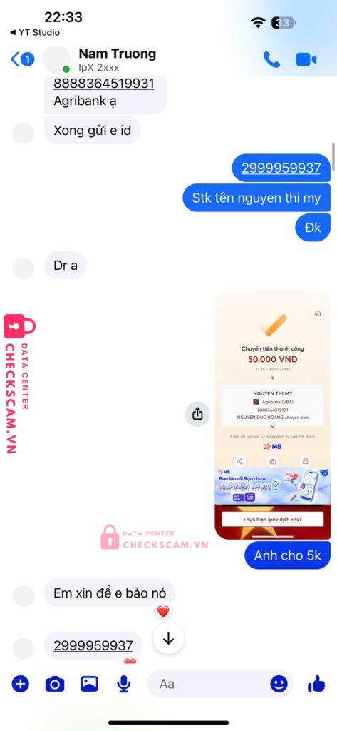 8888364519931 NGUYEN THI MY AGRIBANK bị cảnh báo lừa đảo scam