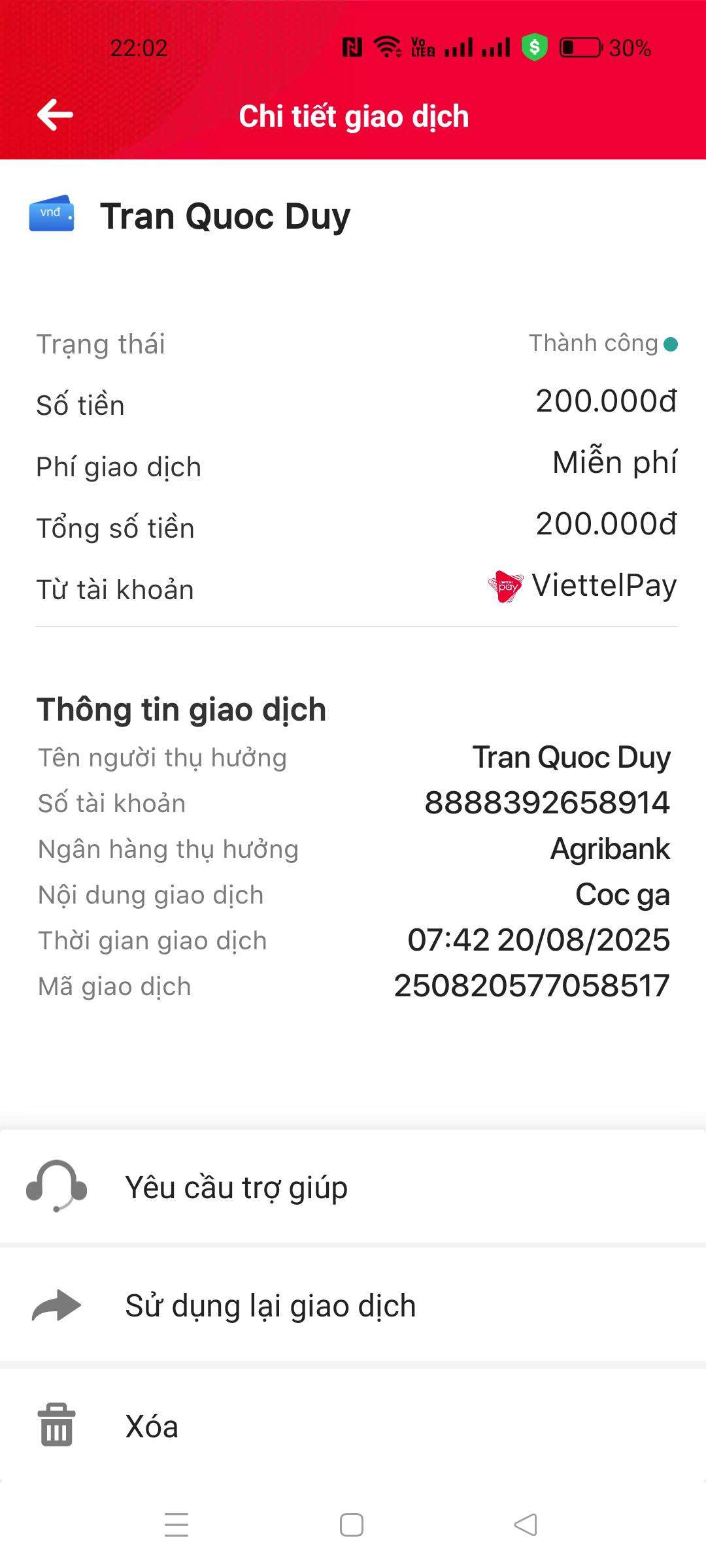 8888392658914 Tran Quoc Duy Agribank bị cảnh báo lừa đảo scam