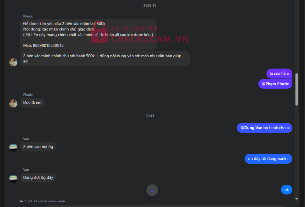 88898018550013 THAN VAN LUONG MSB bị cảnh báo lừa đảo scam