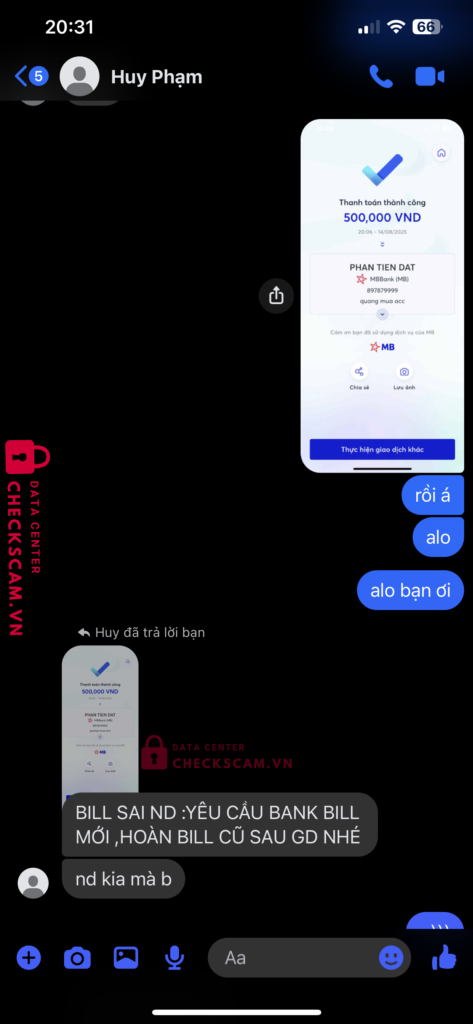 897879999 PHAN TIEN DAT MB bị cảnh báo lừa đảo scam