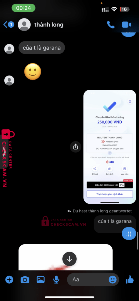 1360000000207 Nguyen Thanh Long MB bị cảnh báo lừa đảo scam