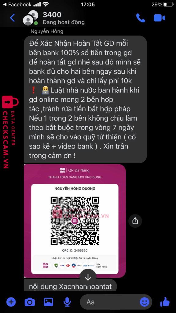 99MM25241M52000003 Nguyen Hong Duong BV BANK bị cảnh báo lừa đảo scam
