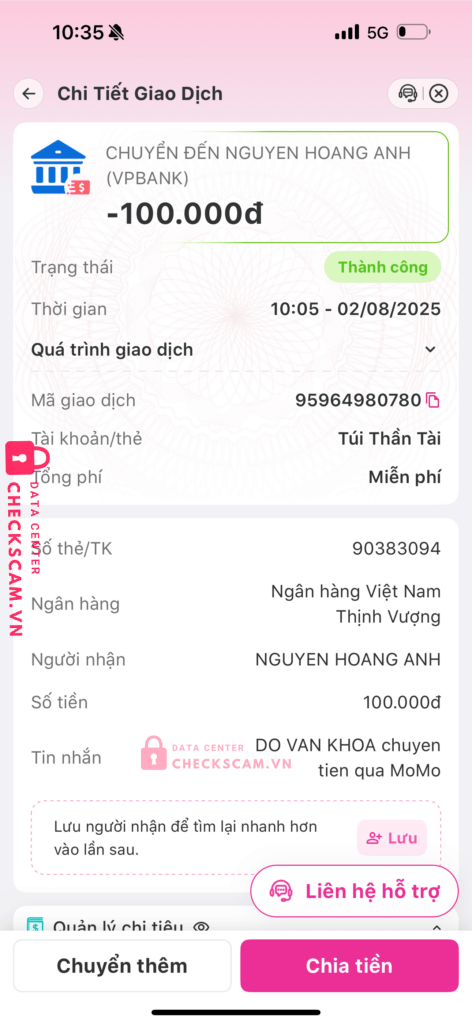 90389094 NGUYEN HOANG ANH VP BANK bị cảnh báo lừa đảo scam