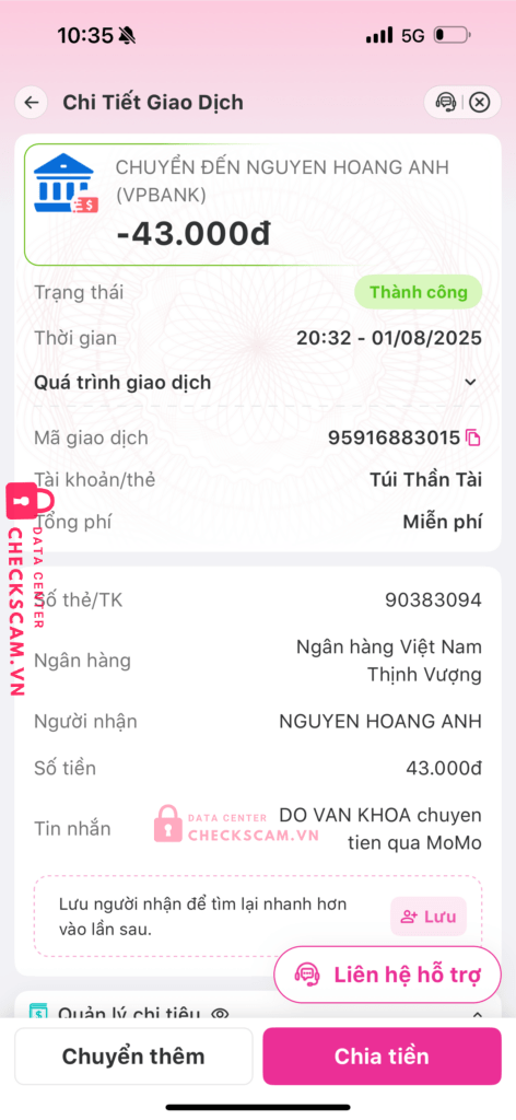 90389094 NGUYEN HOANG ANH VP BANK bị cảnh báo lừa đảo scam