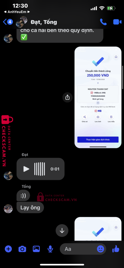 91888686868888 NGUYEN THANH DAT MB bị cảnh báo lừa đảo scam