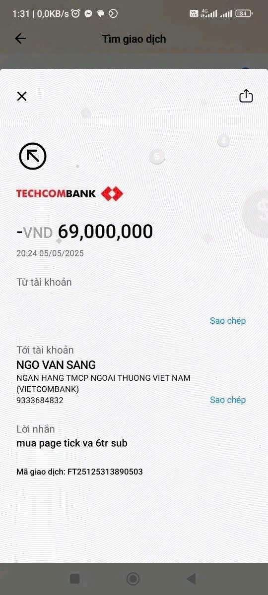 9333684832 Ngo Van Sang VCB bị cảnh báo lừa đảo scam
