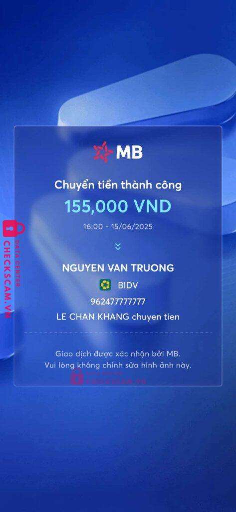 962477777777 NGUYEN VAN TRUONG BIDV bị cảnh báo lừa đảo scam