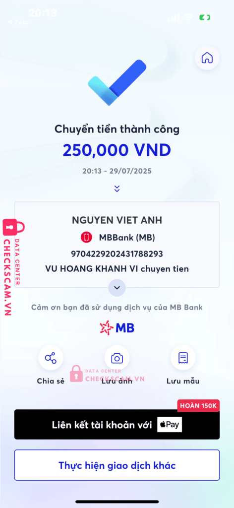 9704229202431788293 NGUYEN VIET ANH ViettelMoney MB BANK bị cảnh báo lừa đảo scam
