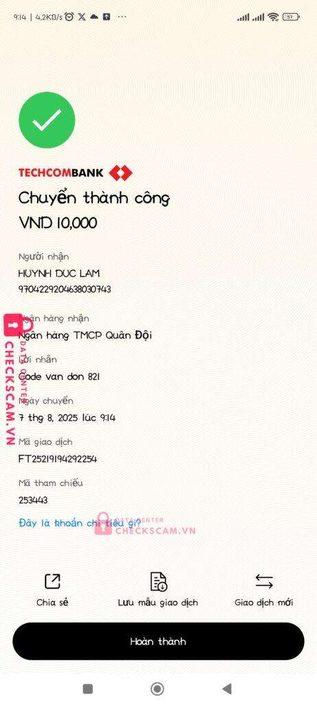 9704229204638030743 HUYNH DUC LAM MB bị cảnh báo lừa đảo scam