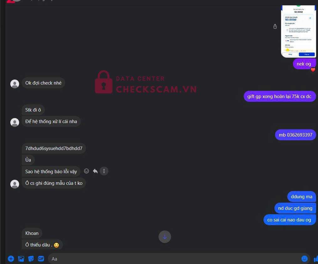 9704229209877243584 NGUYEN TRUONG GIANG MB bị cảnh báo lừa đảo scam