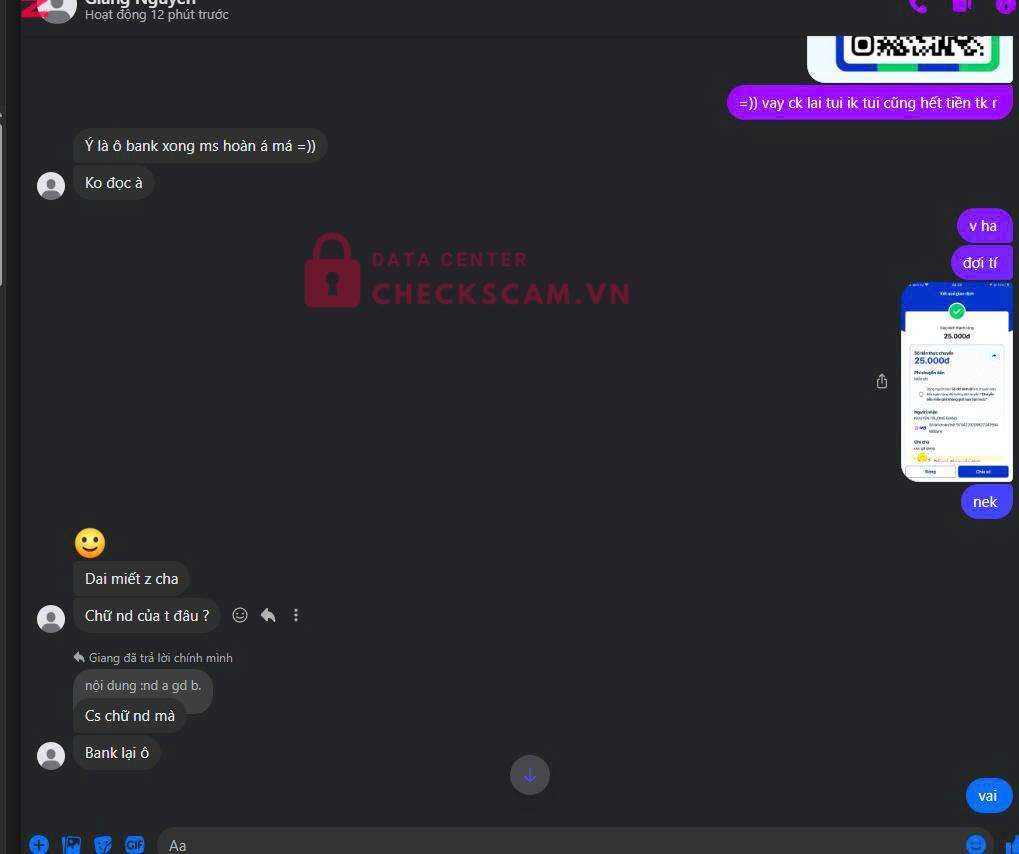 9704229209877243584 NGUYEN TRUONG GIANG MB bị cảnh báo lừa đảo scam