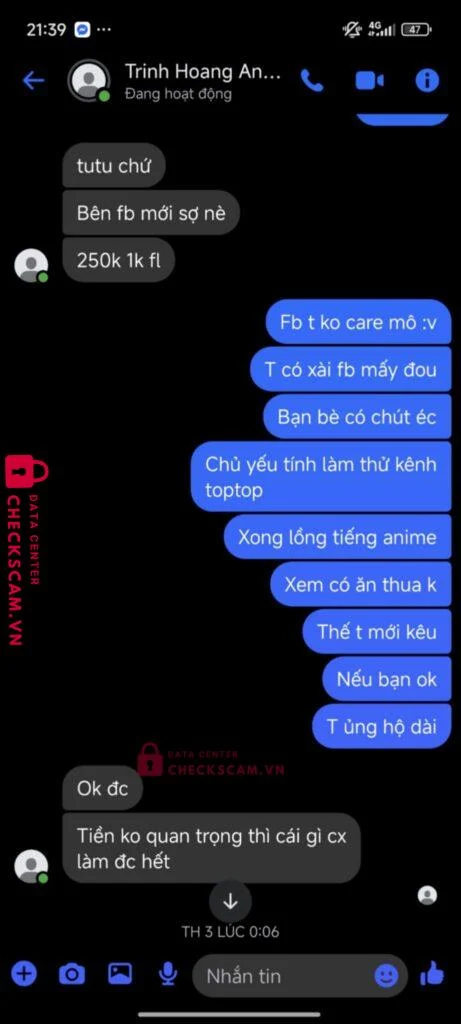 97493581 TRINH HOANG AN TUONG OCB bị cảnh báo lừa đảo scam