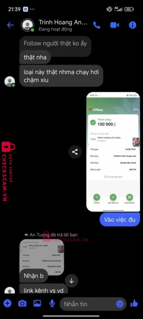 97493581 TRINH HOANG AN TUONG OCB bị cảnh báo lừa đảo scam