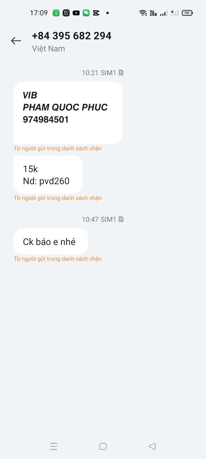 974984501 PHAM QUOC PHUC VIB bị cảnh báo lừa đảo scam