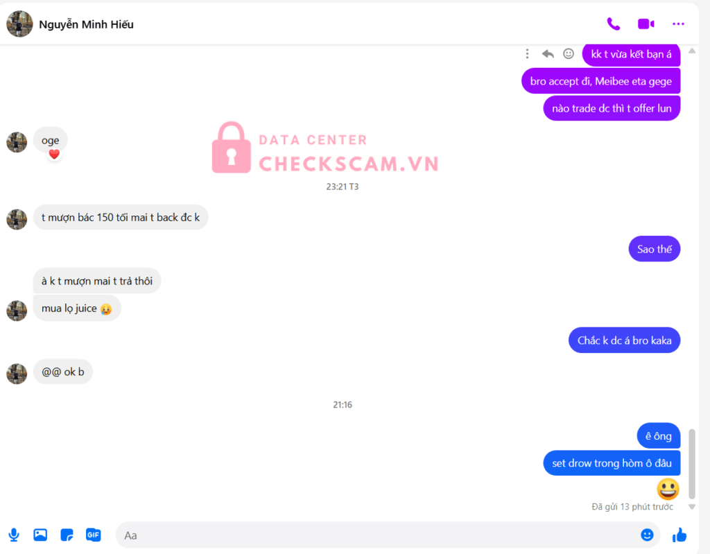 9869955239 NGUYEN MINH HIEU VCB bị cảnh báo lừa đảo scam
