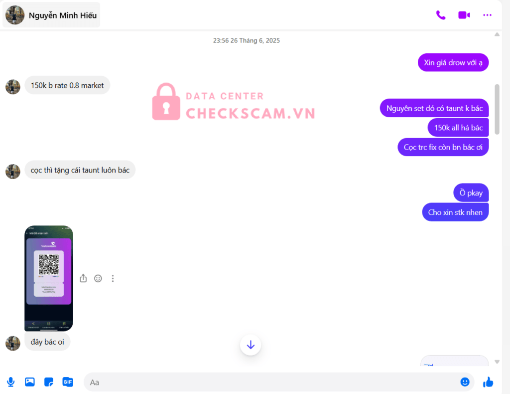 9869955239 NGUYEN MINH HIEU VCB bị cảnh báo lừa đảo scam