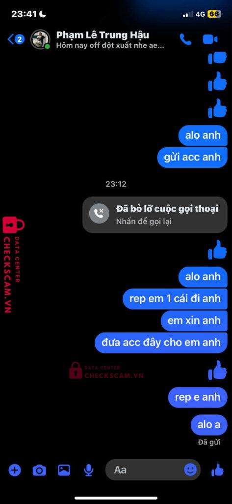 9896664278 PHAM LE TRUNG HAU MB bị cảnh báo lừa đảo scam