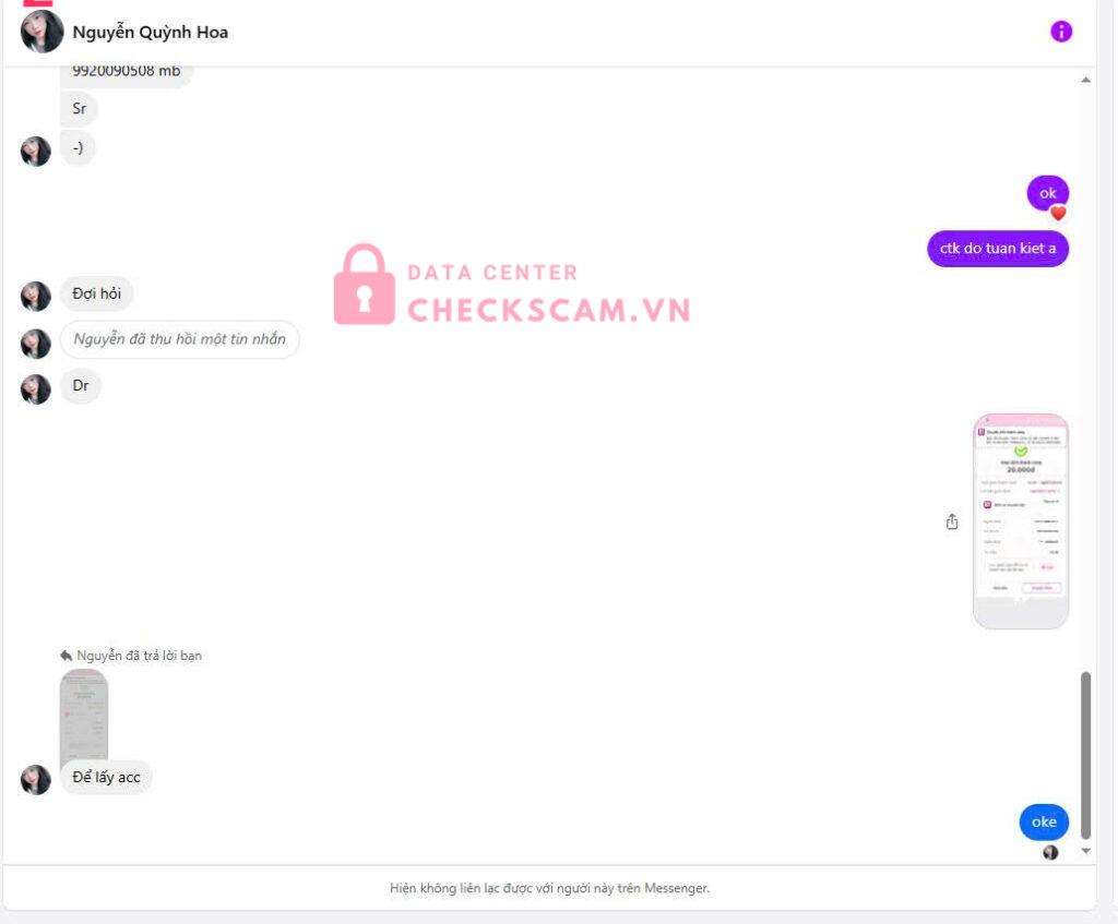 9920090508 Do Tuan Kiet MB bị cảnh báo lừa đảo scam