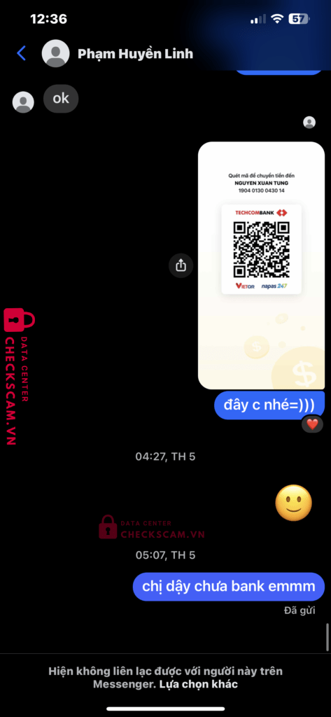 9990964146796 PHAM THI HUYEN LINH HD BANK bị cảnh báo lừa đảo scam