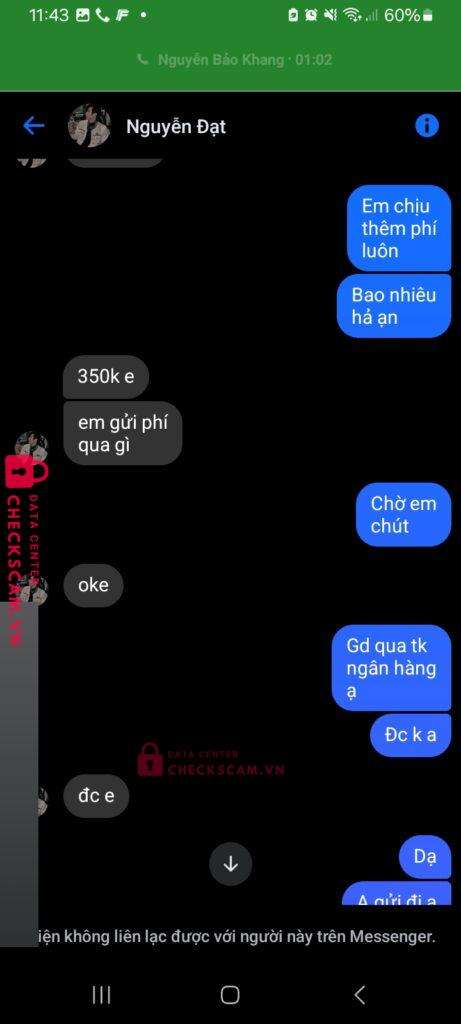 99999090909999 Nguyen Thanh Dat MB bị cảnh báo lừa đảo scam