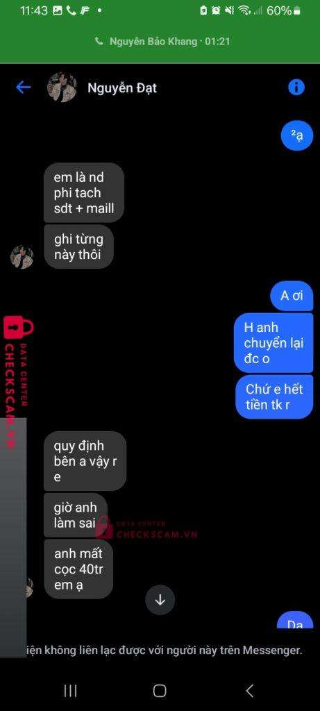 99999090909999 Nguyen Thanh Dat MB bị cảnh báo lừa đảo scam