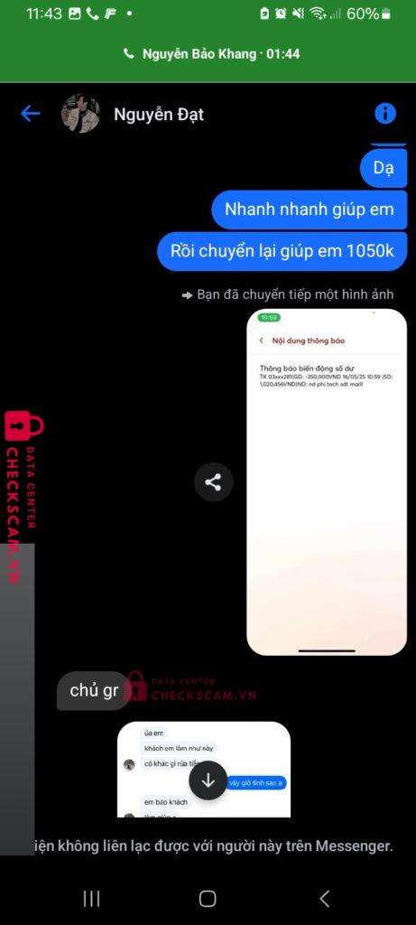 99999090909999 Nguyen Thanh Dat MB bị cảnh báo lừa đảo scam