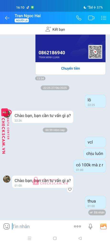 99999996666999 TRAN NGOC HAI MB bị cảnh báo lừa đảo scam