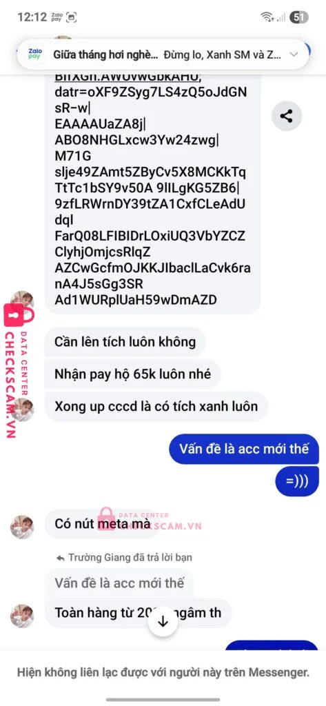 99MM23359M70707066 NGUYEN TRUONG GIANG MB bị cảnh báo lừa đảo scam