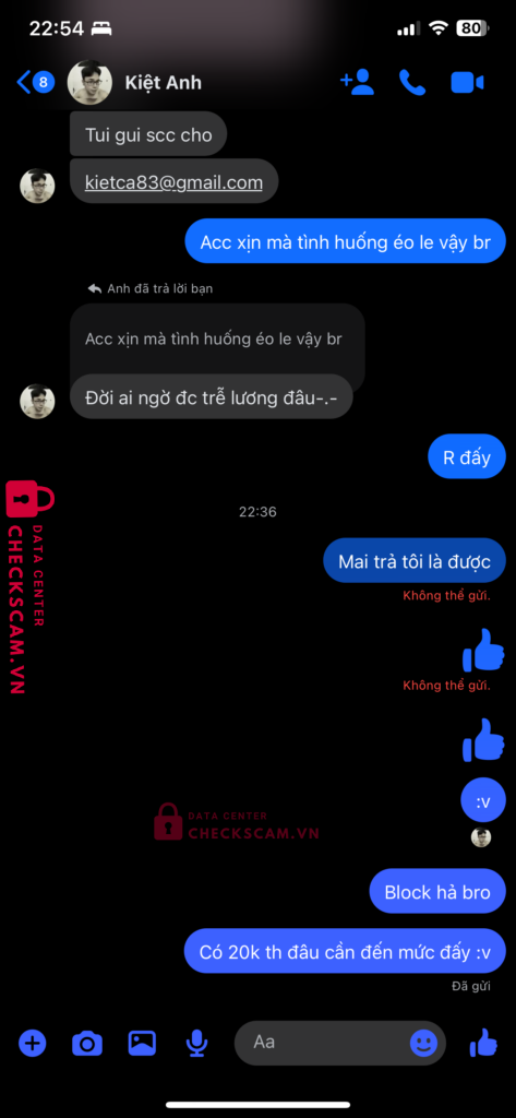 99MM24186M93590809 CA ANH KIET BV BANK bị cảnh báo lừa đảo scam