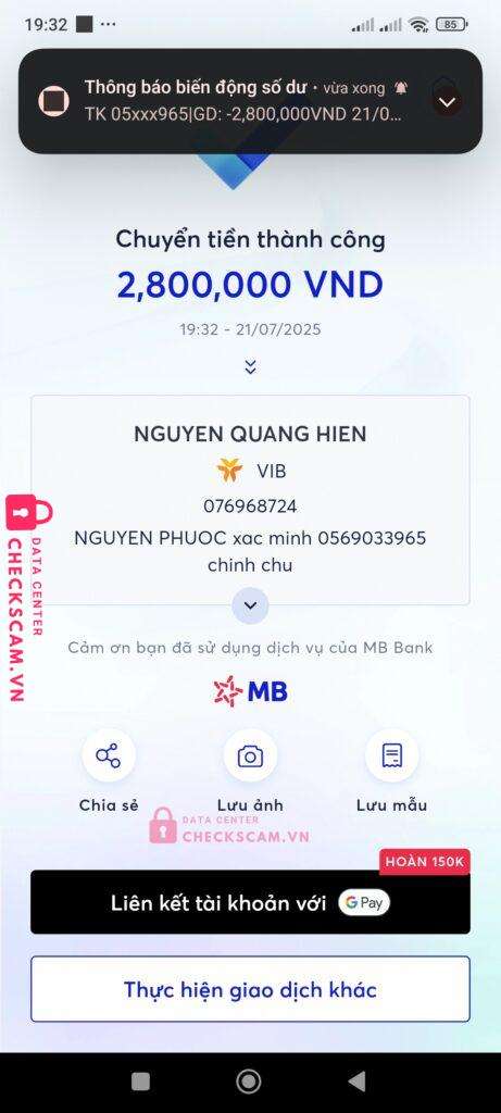 99MM25174M51000217 PHAM NGOC DINH KHIEM BV BANK bị cảnh báo lừa đảo scam