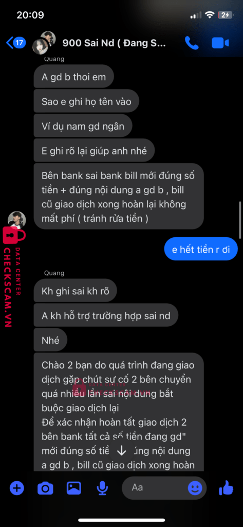 99MM25192M10000350 NGUYEN THANH QUANG BV BANK bị cảnh báo lừa đảo scam